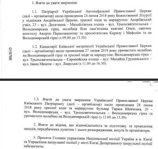 Церкви оприлюднили програми святкувань 1030-річчя Хрещення Київської Русі-України