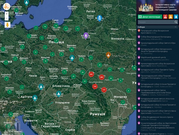 Інтерактивна карта УГКЦ налічує 2885 об